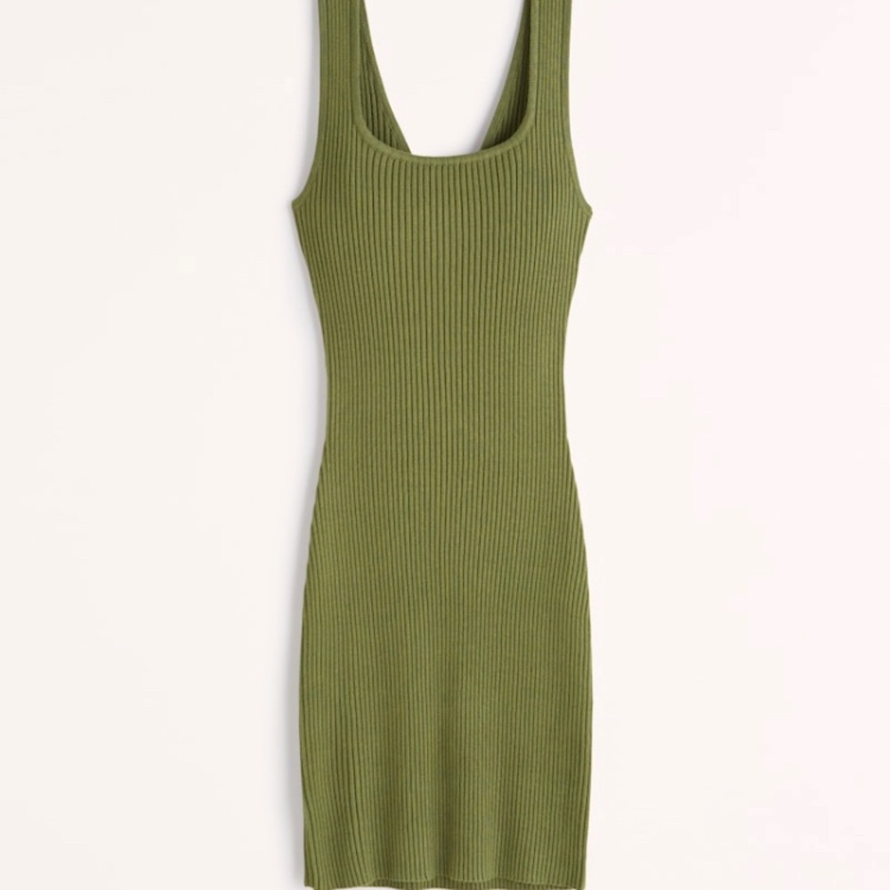 NEW Abercrombie Reversible Knit Mini Dress - Khaki Green